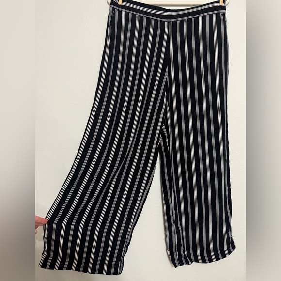 Loft Striped Wide Leg Pull On Pants - Picture 3 of 7